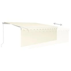 VIDAXL Auvent Manuel Rétractable Avec Store Et Led 4,5x3 M Crème -Jardinage Fournitures Soldes 645a95b46c9423.45908640
