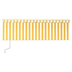 VIDAXL Auvent Automatique Rétractable Avec Store 4,5x3 M Jaune Et Blanc -Jardinage Fournitures Soldes 645a95b7c74494.02632928