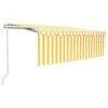 VIDAXL Auvent Automatique Rétractable Avec Store 4,5x3 M Jaune Et Blanc -Jardinage Fournitures Soldes 645a95b7dc9208.47956658
