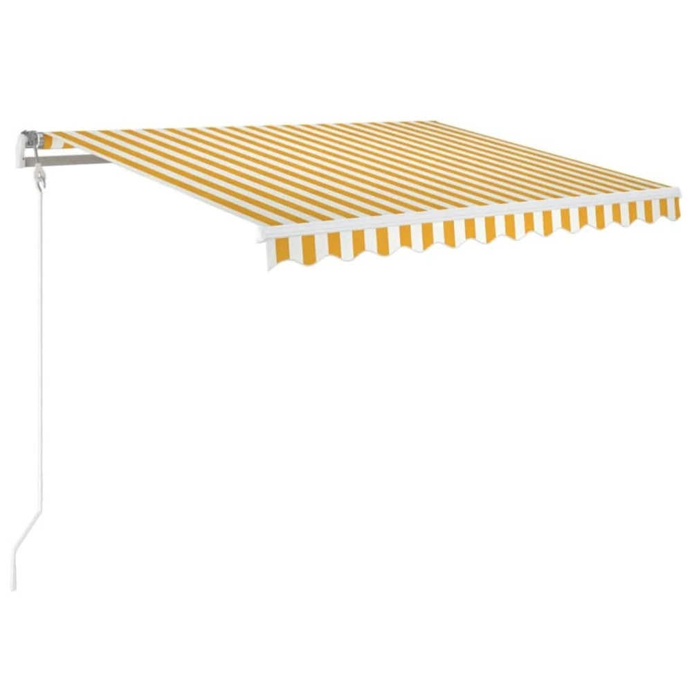 VIDAXL Auvent Rétractable Automatique 350x250 Cm Jaune Et Blanc 4 VIDAXL Auvent Rétractable Automatique 350x250 Cm Jaune Et Blanc – Image 2