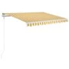 VIDAXL Auvent Rétractable Automatique 350x250 Cm Jaune Et Blanc -Jardinage Fournitures Soldes 645a95bcedf7c3.11820623