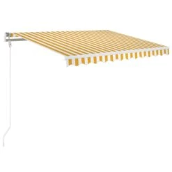 VIDAXL Auvent Rétractable Automatique 350x250 Cm Jaune Et Blanc