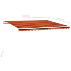 VIDAXL Auvent Manuel Rétractable 450x350 Cm Orange Et Marron -Jardinage Fournitures Soldes 645a95c1daac13.01338709