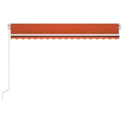 VIDAXL Auvent Manuel Rétractable 450x350 Cm Orange Et Marron -Jardinage Fournitures Soldes 645a95c1e446f5.08982684