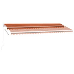 VIDAXL Auvent Manuel Rétractable Avec Led 500x350 Cm Orange Et Marron 12 VIDAXL Auvent Manuel Rétractable Avec Led 500x350 Cm Orange Et Marron -Jardinage Fournitures Soldes 645a95c7021374.85766718