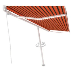 VIDAXL Auvent Manuel Rétractable Avec Led 500x350 Cm Orange Et Marron 11 VIDAXL Auvent Manuel Rétractable Avec Led 500x350 Cm Orange Et Marron -Jardinage Fournitures Soldes 645a95c7124958.22708895