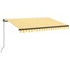 VIDAXL Auvent Manuel Rétractable 350x250 Cm Jaune Et Blanc -Jardinage Fournitures Soldes 645a95ca65e257.01572887