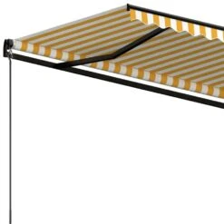 VIDAXL Auvent Manuel Rétractable 350x250 Cm Jaune Et Blanc -Jardinage Fournitures Soldes 645a95ca695b50.74349671