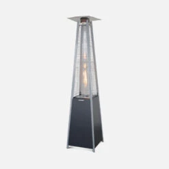 Chauffage D'extérieur - Sweden - Parasol Chauffant Gaz Pyramide. Design. Véritable Flamme. Roulettes Incluses