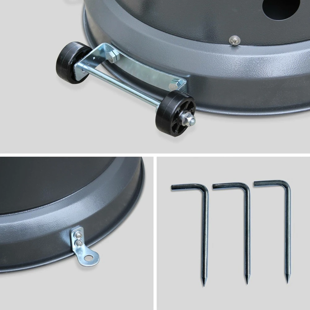 Chauffage D'extérieur Gaz 12.5kw - Finland - Parasol Chauffant Gris. Réglable. Porte En Façade Et Roulettes 9 Chauffage D'extérieur Gaz 12.5kw - Finland - Parasol Chauffant Gris. Réglable. Porte En Façade Et Roulettes – Image 7