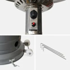 Chauffage D'extérieur à Gaz 13kw - Siberia - Parasol Chauffant Gris. Avec Roulettes Et Stabilisateur 11 Chauffage D'extérieur à Gaz 13kw - Siberia - Parasol Chauffant Gris. Avec Roulettes Et Stabilisateur -Jardinage Fournitures Soldes 645b90816982e5.49935917