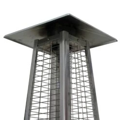 Parasol Chauffant Au Gaz Pyramide - Greenland Avec Housse De Protection Grise - Chauffage D'extérieur 11.2kw En Acier Inoxydable. -Jardinage Fournitures Soldes 645b90879b5df4.29789296