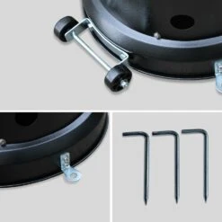 Chauffage D'extérieur Gaz 12.5kw - Finland - Parasol Chauffant Noir. Réglable. Porte En Façade Et Roulettes -Jardinage Fournitures Soldes 645b90890a72c4.60181135