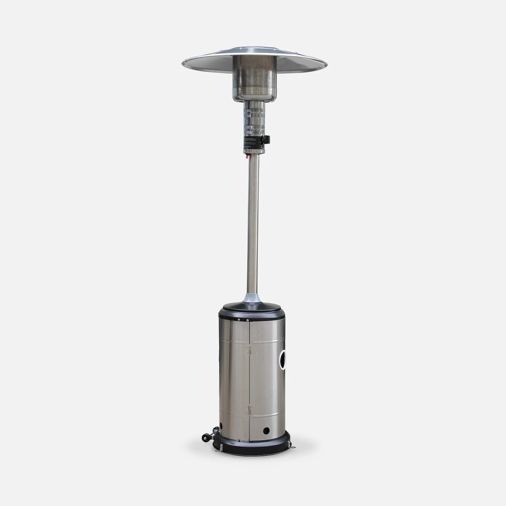 Chauffage D'extérieur Gaz 12.5kw - Finland - Parasol Chauffant En Acier Inoxydable. Réglable. Porte En Façade Et Roulettes 3 Chauffage D'extérieur Gaz 12.5kw - Finland - Parasol Chauffant En Acier Inoxydable. Réglable. Porte En Façade Et Roulettes