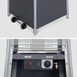 Chauffage D'extérieur - Sweden - Parasol Chauffant Gaz Pyramide. Design. Véritable Flamme. Roulettes + Housse De Protection Incluses -Jardinage Fournitures Soldes 645b9092418f49.28144756