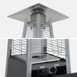 Lot De 2 Chauffages D'extérieur - Sweden - Parasols Chauffants Gaz Pyramide. Design. Véritable Flamme. Roulettes Incluses -Jardinage Fournitures Soldes 645b9093679d93.52171167