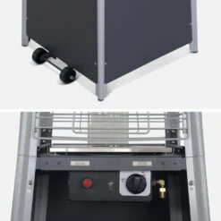 Lot De 2 Chauffages D'extérieur - Sweden - Parasols Chauffants Gaz Pyramide. Design. Véritable Flamme. Roulettes Incluses -Jardinage Fournitures Soldes 645b909375d329.12057048