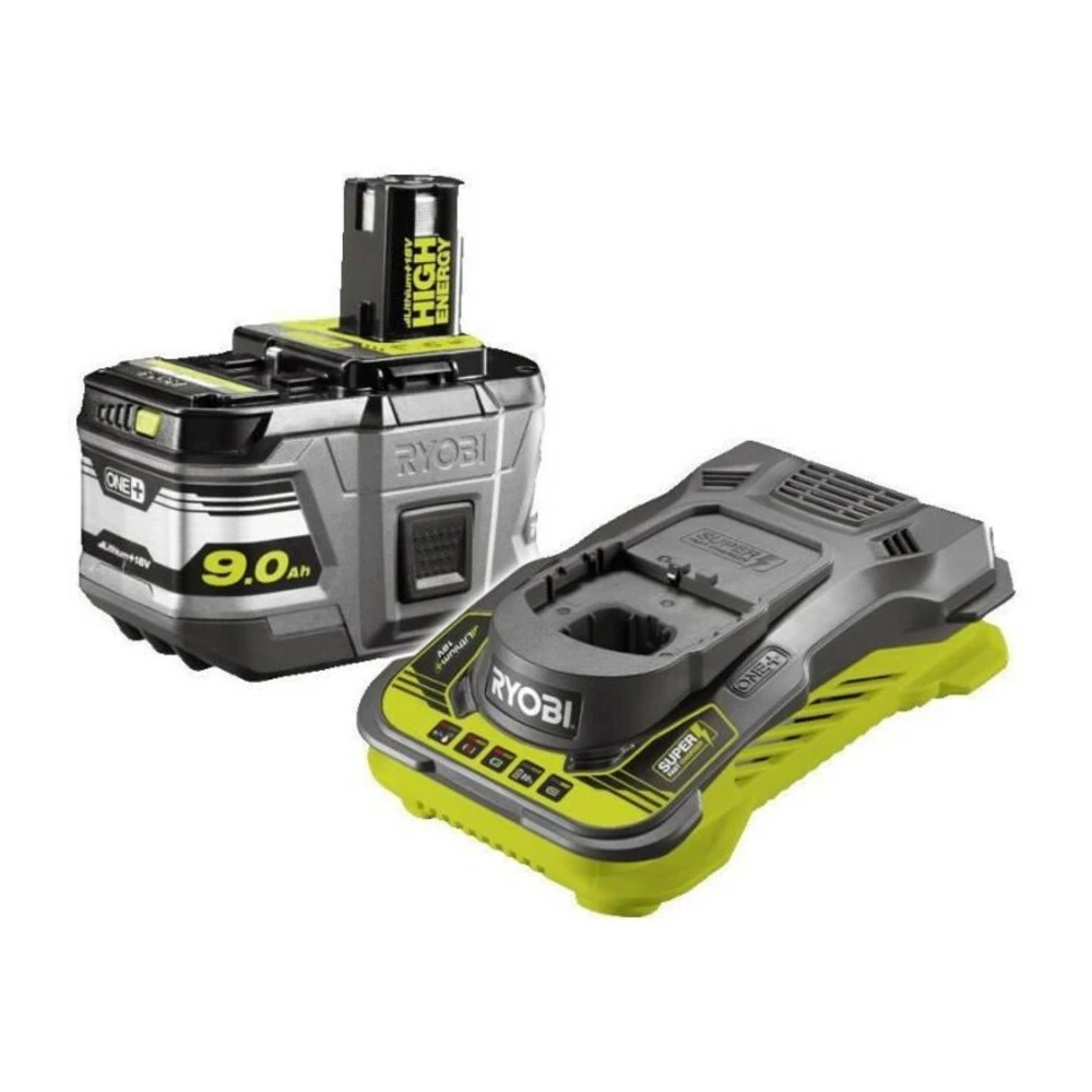 Ryobi 1 Batterie Lithium+ 18v - 9,0 Ah High Energy Et 1 Chargeur Ultra Rapide 5,0 A 3 Ryobi 1 Batterie Lithium+ 18v - 9,0 Ah High Energy Et 1 Chargeur Ultra Rapide 5,0 A