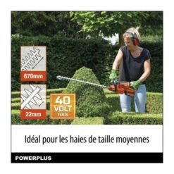 Taille-haies A Batterie 40v Dual Power Powdpgset44 - Lame 670 Mm, écartement 22 Mm - Batterie 40v 2,5ah Et Chargeur Inclus -Jardinage Fournitures Soldes 645b90f1d692a8.83971177
