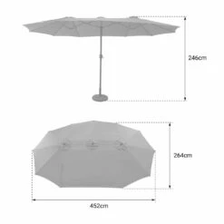 Parasol Double 2,7x4,6m Linai Noir -Jardinage Fournitures Soldes 645b94467536e0.84401636