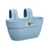 Elho - Pot De Fleurs - Vibia Campana Easy Hanger Medium - Bleu Vintage - Balcon Extérieur - L 24.1 X W 36 X H 26.5 Cm