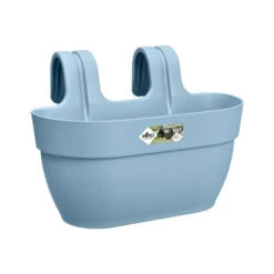 Elho - Pot De Fleurs - Vibia Campana Easy Hanger Medium - Bleu Vintage - Balcon Extérieur - L 24.1 X W 36 X H 26.5 Cm