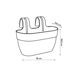 Elho - Pot De Fleurs - Vibia Campana Easy Hanger Medium - Bleu Vintage - Balcon Extérieur - L 24.1 X W 36 X H 26.5 Cm -Jardinage Fournitures Soldes 645cf52daf8329.81639270