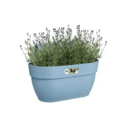 Elho - Pot De Fleurs - Vibia Campana Easy Hanger Medium - Bleu Vintage - Balcon Extérieur - L 24.1 X W 36 X H 26.5 Cm -Jardinage Fournitures Soldes 645cf52db32133.21761159