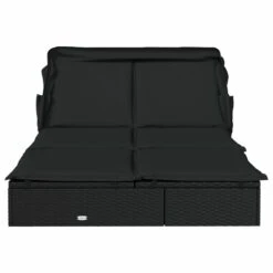 VIDAXL Transat 2 Places Avec Toit Pliable Noir 213x118x97 Cm -Jardinage Fournitures Soldes 645ecf055e5cc4.77577639