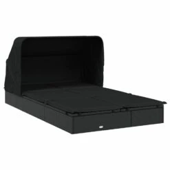 VIDAXL Transat 2 Places Avec Toit Pliable Noir 213x118x97 Cm -Jardinage Fournitures Soldes 645ecf0561d6d8.85375102