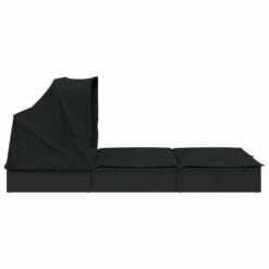 VIDAXL Transat 2 Places Avec Toit Pliable Noir 213x118x97 Cm -Jardinage Fournitures Soldes 645ecf05684fd5.37264844