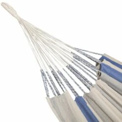 Toile De Hamac Rayée - Bleu Turquoise / Gris Clair / écru. 1 Personne. 100% Polycoton. 240x160cm 9 Toile De Hamac Rayée - Bleu Turquoise / Gris Clair / écru. 1 Personne. 100% Polycoton. 240x160cm -Jardinage Fournitures Soldes 64627e2c194c50.47654936