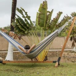 Toile De Hamac Rayée - Bleu Turquoise / Gris Clair / écru. 1 Personne. 100% Polycoton. 240x160cm 8 Toile De Hamac Rayée - Bleu Turquoise / Gris Clair / écru. 1 Personne. 100% Polycoton. 240x160cm -Jardinage Fournitures Soldes 64627e2c3790a4.40412462