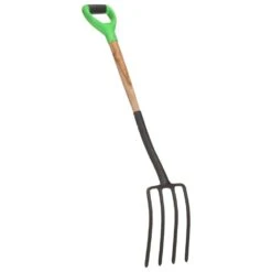 VIDAXL Fourche à Creuser De Jardin Avec Poignée En D Acier Et Bois Dur -Jardinage Fournitures Soldes 6464c634b873d5.10614201