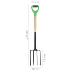 VIDAXL Fourche à Creuser De Jardin Avec Poignée En D Acier Et Bois Dur -Jardinage Fournitures Soldes 6464c634bf2420.69234672