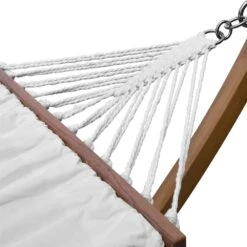 Hamac En Bois - Hamaca - Hamac 317x100cm Avec Toile En Coton -Jardinage Fournitures Soldes 6464c9f7c95656.84437742