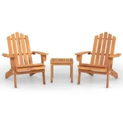 VIDAXL Ensemble De Salon De Jardin Adirondack 3 Pcs Bois Acacia Solide