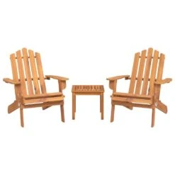 VIDAXL Ensemble De Salon De Jardin Adirondack 3 Pcs Bois Acacia Solide -Jardinage Fournitures Soldes 646d117f22acf5.17185730
