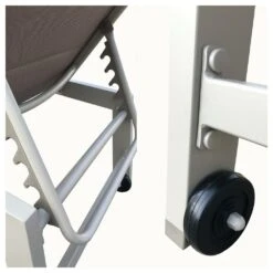 Baisao - Bain De Soleil Droit Textilène Aluminium - Inclinable Et Confortable - Léger Et Facile à Déplacer - Roulettes Arrière - -Jardinage Fournitures Soldes 646d14a68404f6.01442659