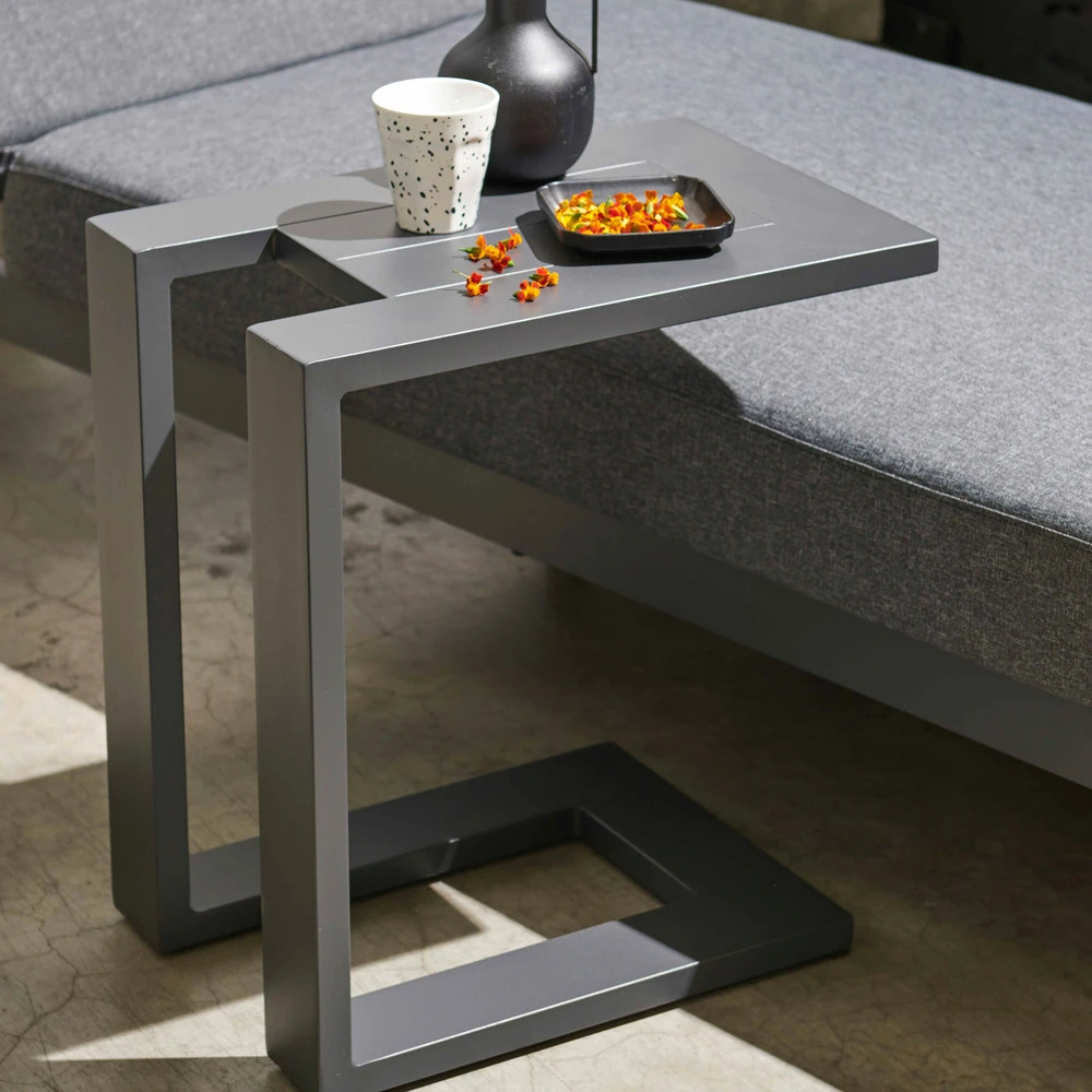 Ensemble Bain De Soleil Avec Tablette En Aluminium Gris 7 Ensemble Bain De Soleil Avec Tablette En Aluminium Gris – Image 5