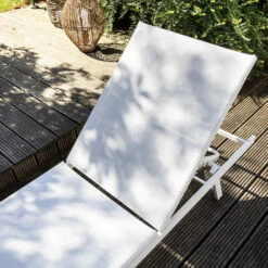 Lot De 2 Bains De Soleil En Acier Blanc -Jardinage Fournitures Soldes 646e01151d22c9.02978504