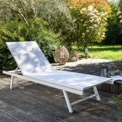 Lot De 2 Bains De Soleil En Acier Blanc -Jardinage Fournitures Soldes 646e01155efd65.37687920