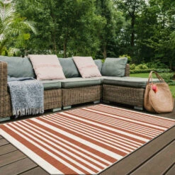Tapis D'extérieur En Polypropylène 200 X 290 Cm Terracotta -Jardinage Fournitures Soldes 646e01cda20943.78253101