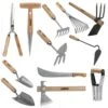 Kit 12 Outils De Jardin Manche Bois Vito Inox Et Fer Forgés à La Main -Jardinage Fournitures Soldes 646e58347e2b03.80026904