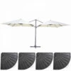 Double Parasol Déporté 3m Et 4 Dalles Lestées Aluminium Blanc -Jardinage Fournitures Soldes 646e58f03edfd0.72126935