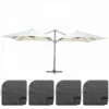 Double Parasol Déporté 3m Et 4 Dalles à Remplir Aluminium Blanc -Jardinage Fournitures Soldes 646e58f3760ec2.67810304