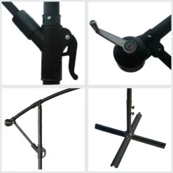 Oahu - Parasol Déporté Rond Diamètre 3 Mètres - Acier - Housse De Rangement - Protection Uv - Ouverture Facile -Jardinage Fournitures Soldes 646f54ffe722d9.16827452