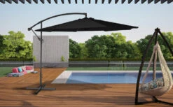 Oahu - Parasol Déporté Rond Diamètre 3 Mètres - Acier - Housse De Rangement - Protection Uv - Ouverture Facile -Jardinage Fournitures Soldes 646f55002a4b05.51190966