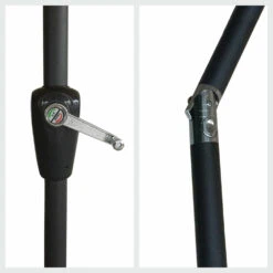 Hapuna - Parasol Droit Rond Diamètre 2,70 Mètres Inclinable - Aluminium - Protection Uv - Ouverture Facile, Manivelle -Jardinage Fournitures Soldes 646f5506722205.10674095