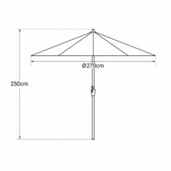 Hapuna - Parasol Droit Rond Diamètre 2,70 Mètres Inclinable - Aluminium - Protection Uv - Ouverture Facile, Manivelle -Jardinage Fournitures Soldes 646f55067f1694.99314313